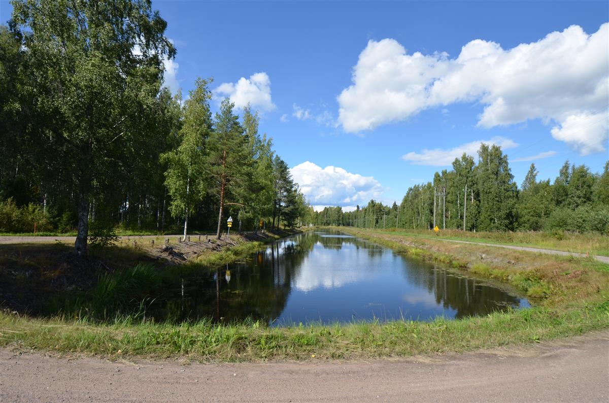 Kansolan vanhan kanavan uomaa pohjoiseen päin kuvattuna.&nbsp;(Päivi Makkonen&nbsp;2026)